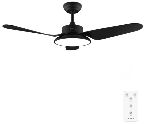 Ventoinha de teto EnergySilence Aero 5200 Light Black com motor DC de 30 W, 43,  temporizador programável