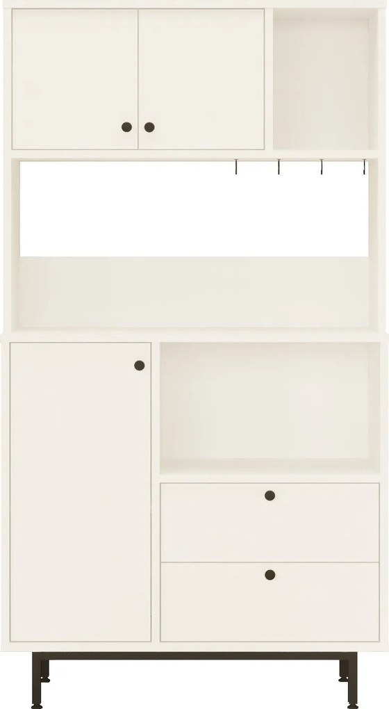 Armário Alto de Cozinha "Toledo" - Branco - 88x161.2x35.5cm - Design M