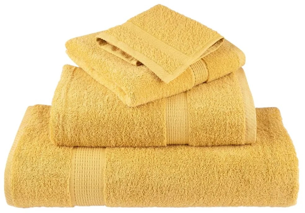 Toalhas de mãos premium SOLUND 2pcs 50x100 cm 600 gsm dourado