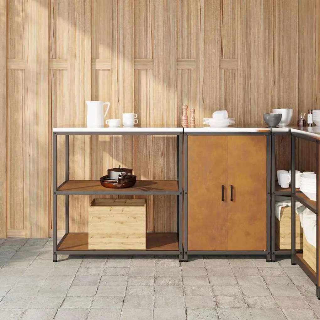 vidaXL Conjunto de Armazenamento de Cozinha 2 pcs Ferro Enferrujado