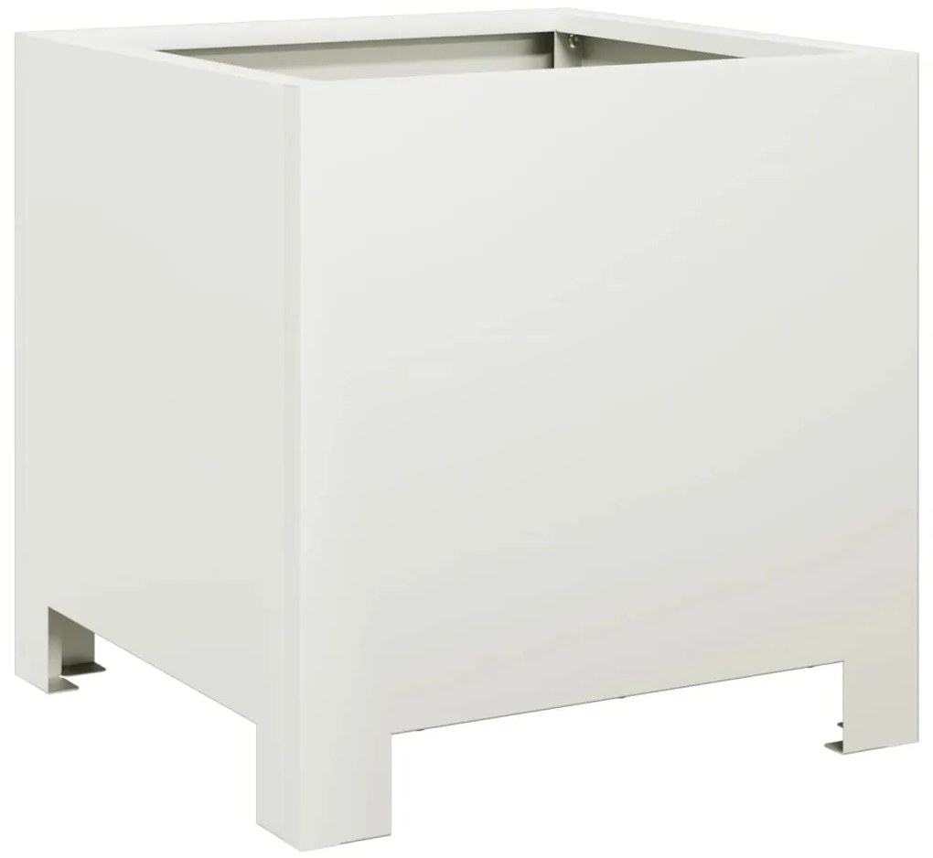 Vaso/floreira de jardim 2 pcs 30x30x30 cm aço branco