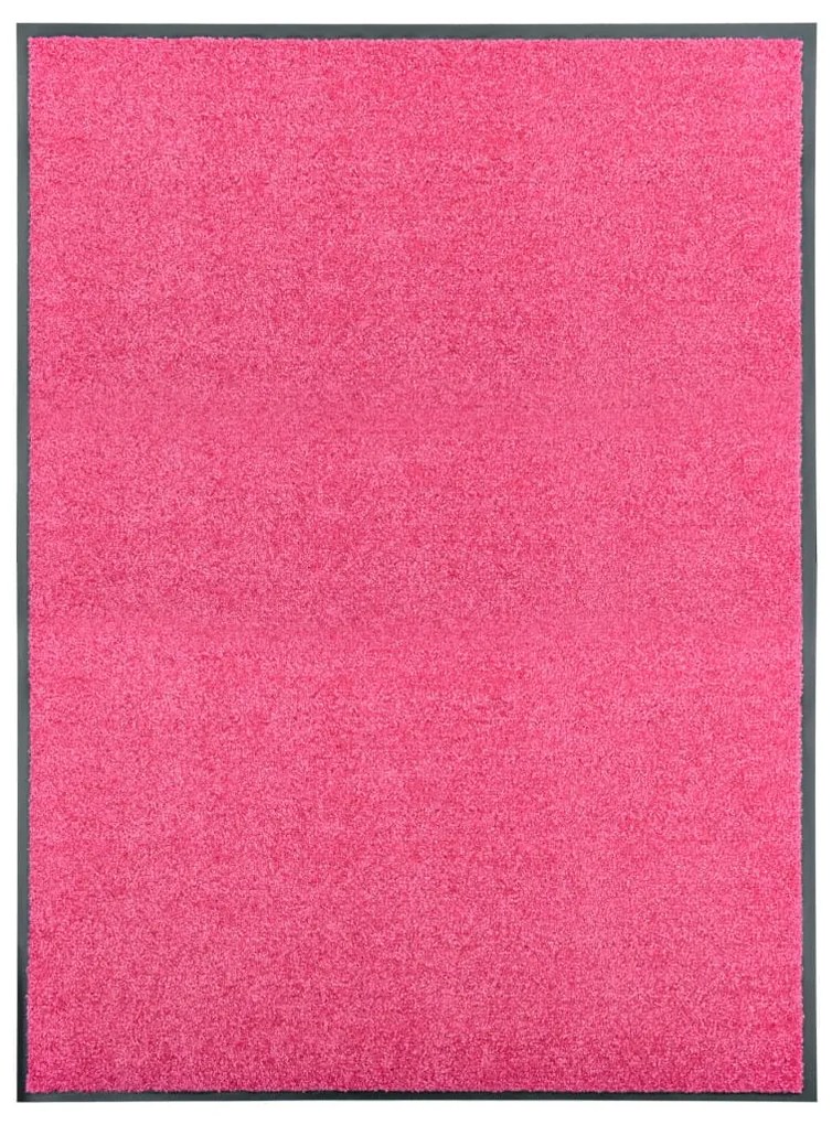 323448 vidaXL Tapete de porta lavável 90x120 cm rosa
