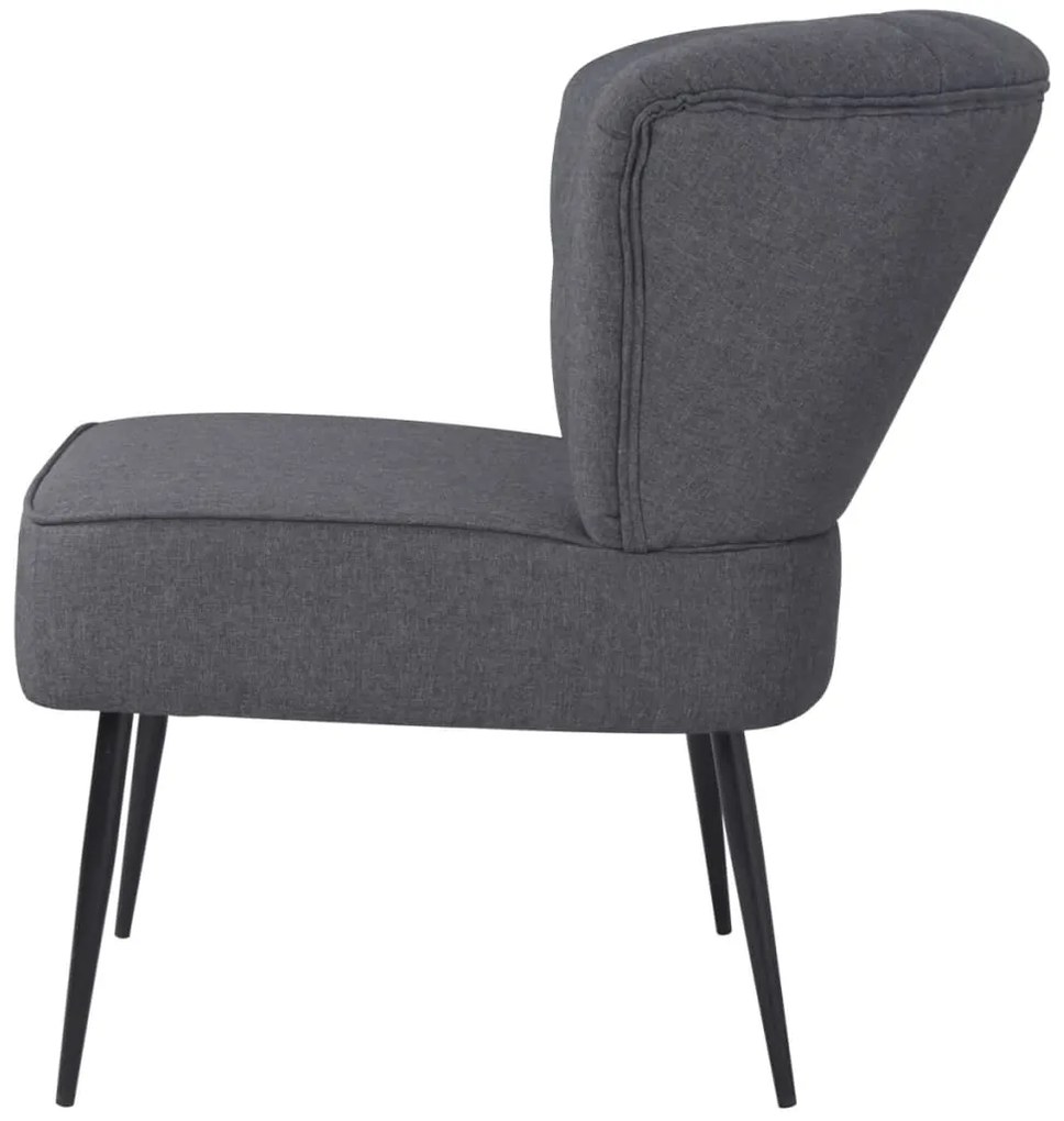 Cadeira de cocktail tecido cinzento-escuro