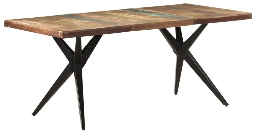 Mesa de jantar 180x90x76 cm madeira recuperada maciça