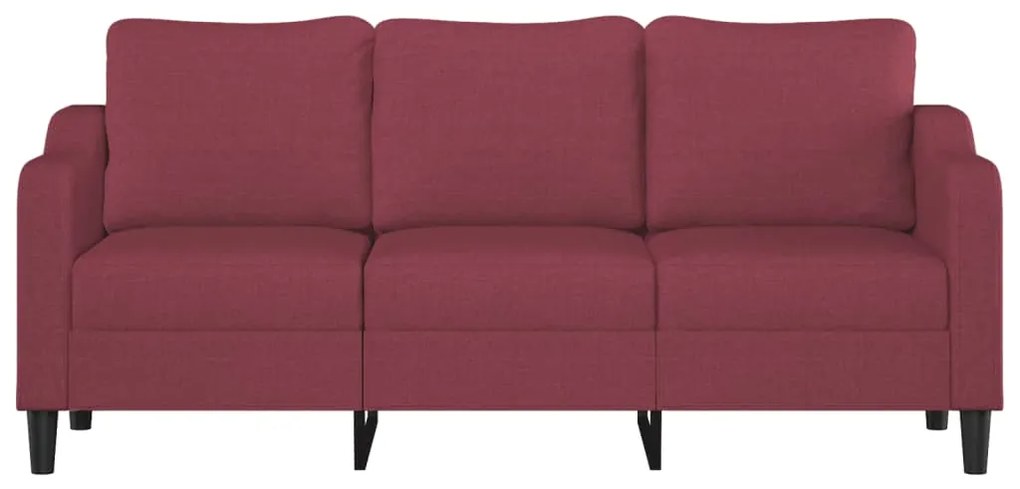 Sofá de 3 lugares tecido 180 cm vermelho tinto