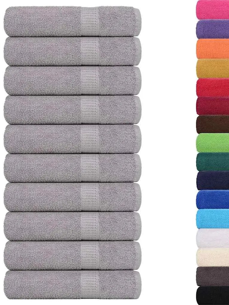 Toalhas de mãos 10 pcs 50x100 cm 360 gsm 100% algodão cinzento