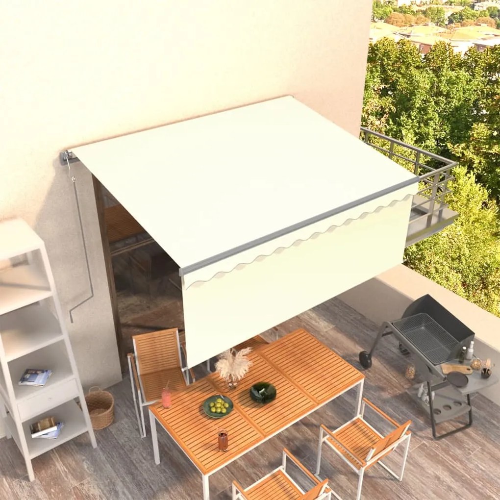 Toldo retrátil automático com estore 3x2,5 m cor creme