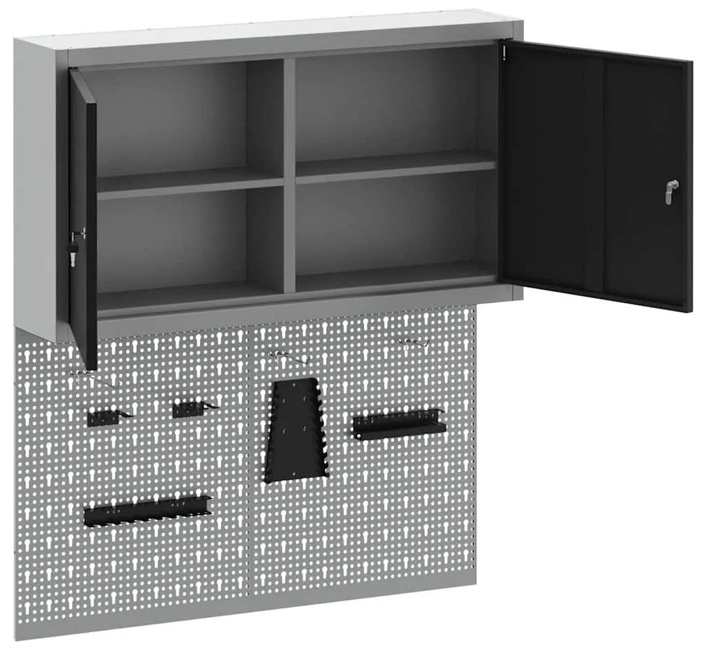 Conjunto de Armário para Ferramentas e Painel de Ferramentas de 3 Peça