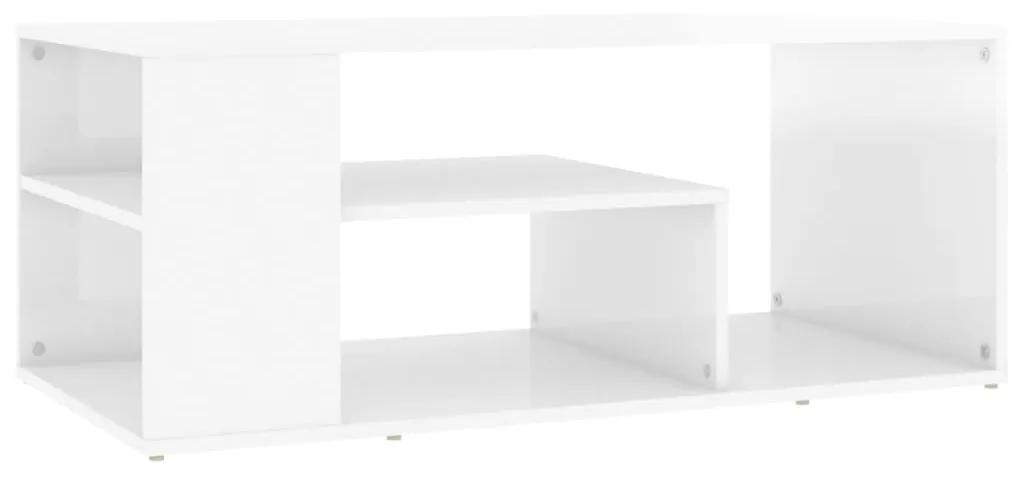 Mesa de centro 100x50x40 cm contraplacado branco brilhante