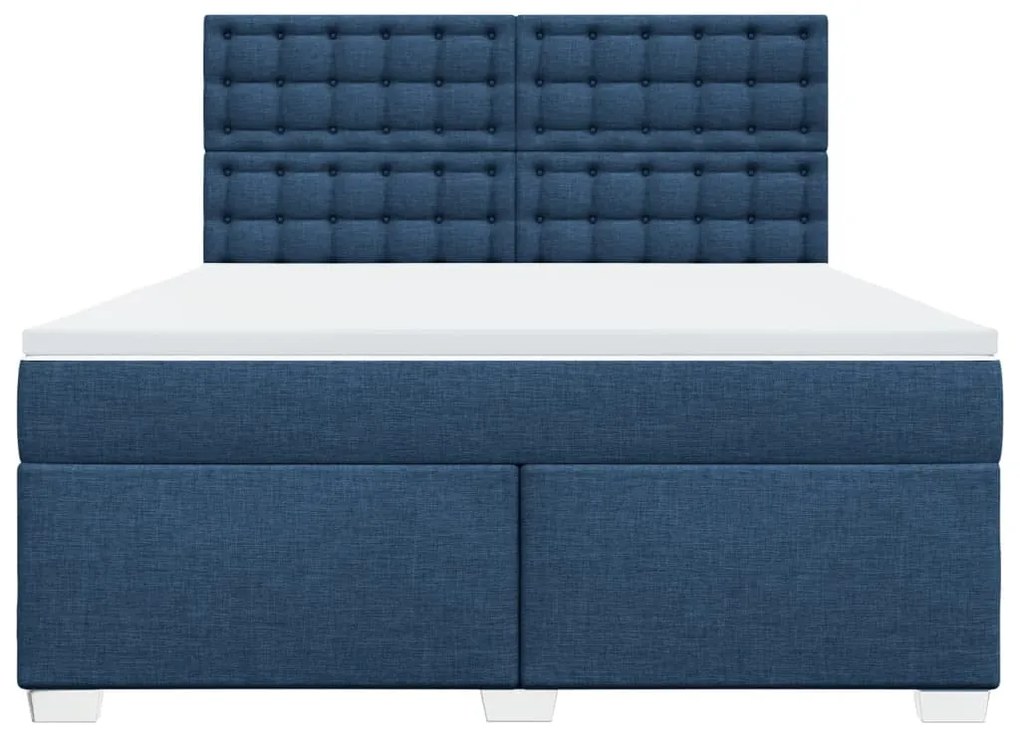 Cama com molas/colchão 180x200 cm tecido azul
