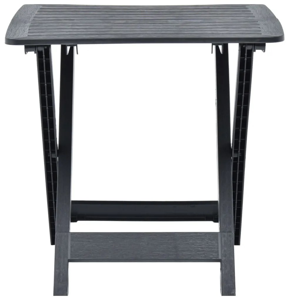 Mesa de jardim dobrável 79x72x70 cm plástico antracite
