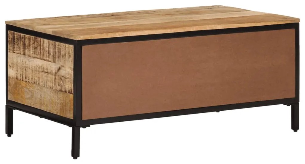 Mesa de centro 90x50x30 cm madeira de mangueira áspera maciça