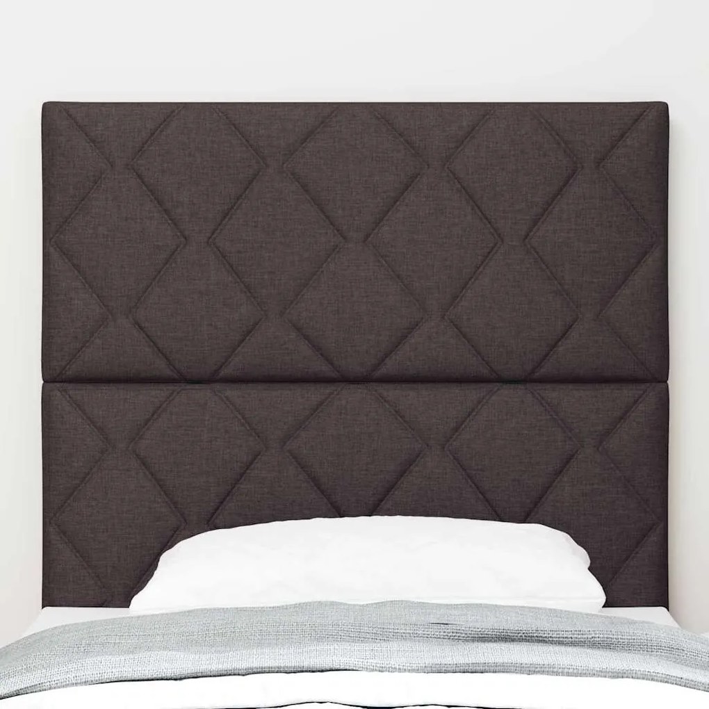 Cabeceira LED vidaXL Design Blocos de Diamante Castanho Escuro 90 cm T