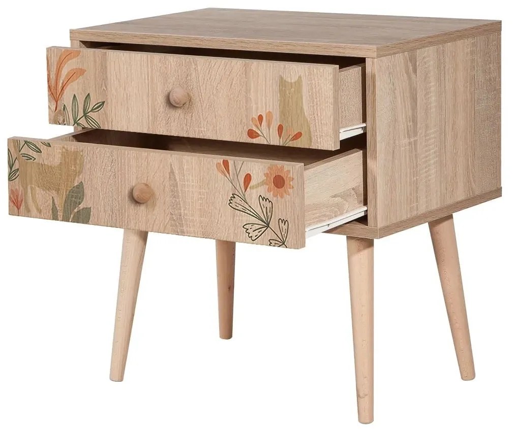 Mesa de Cabeceira City Two – Multicolor – 60x61x40 cm