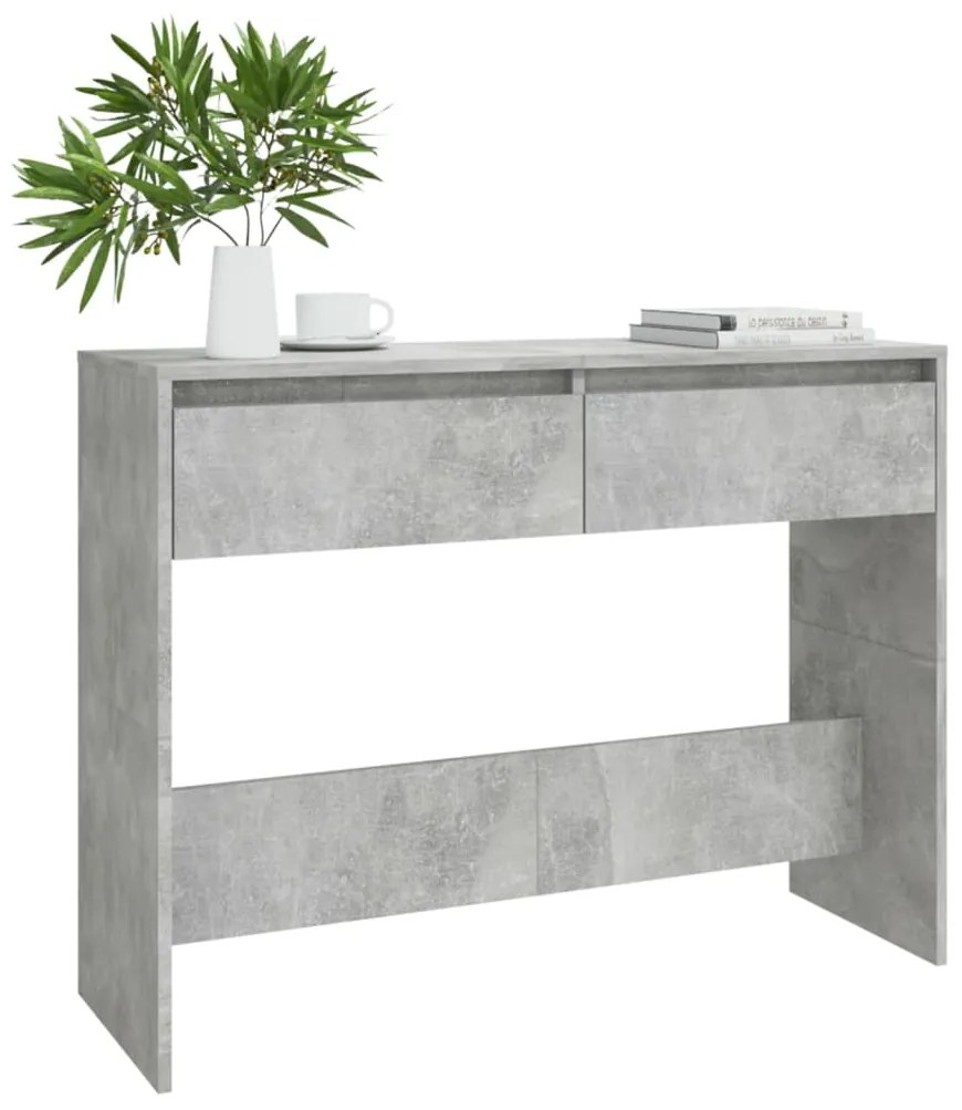 Mesa consola 100x35x76,5 cm derivados madeira cinzento-cimento