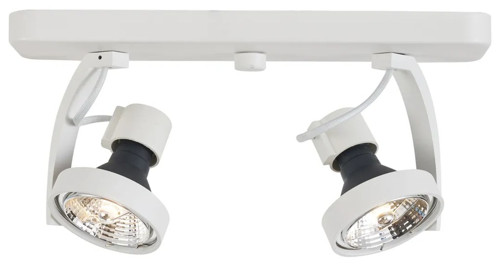 Foco de teto de design branco GU10 70mm 2-luzes ajustável - Vo