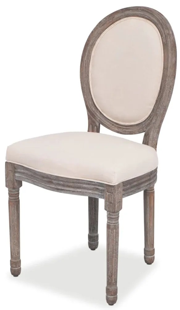 Cadeiras de jantar 4 pcs tecido cor creme