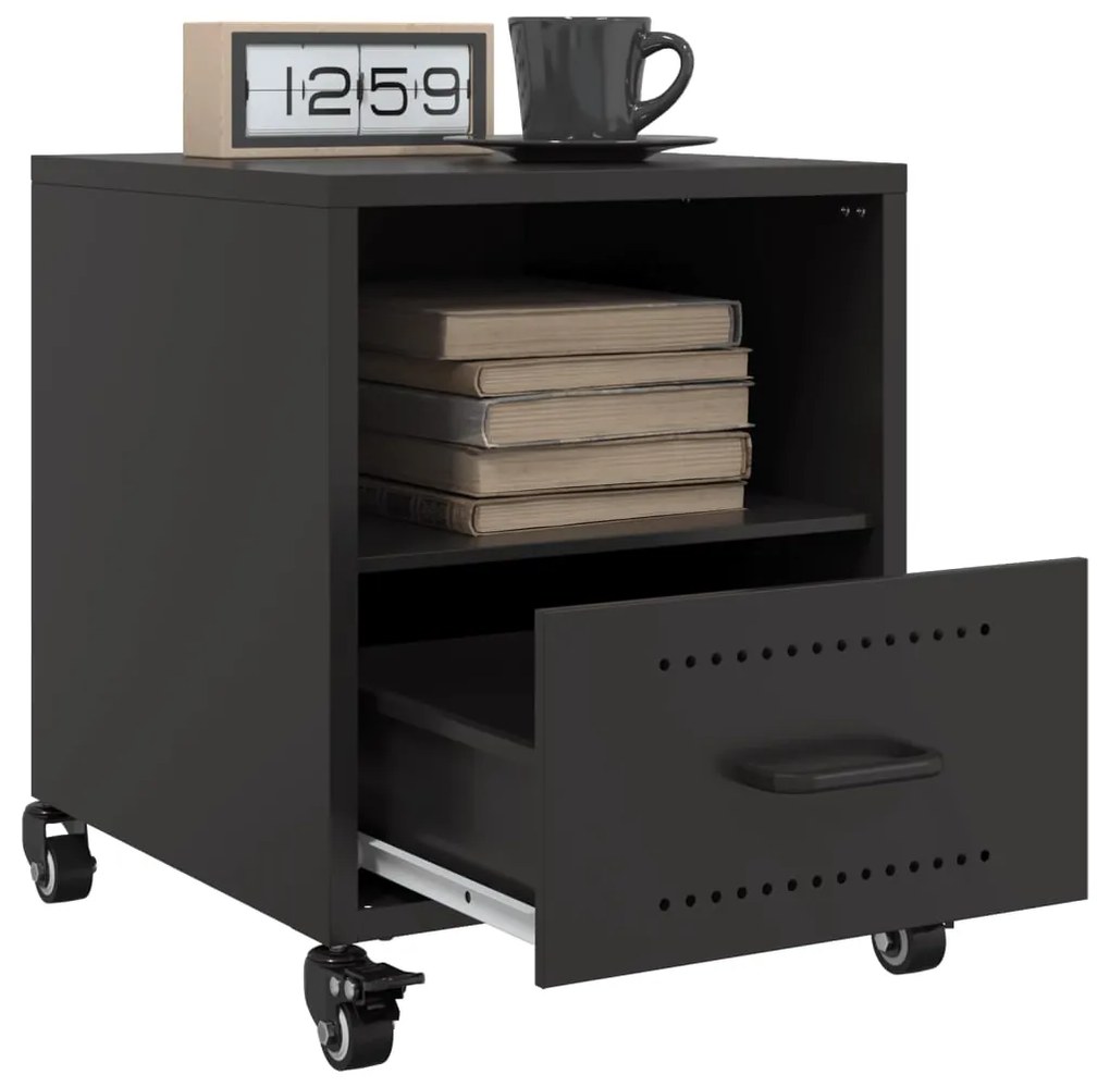 Mesas de cabeceira 2 pcs 36x39x43,5 cm aço preto