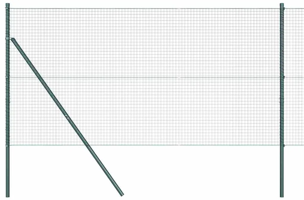 Cerca de Fio Soldado com 13 Postes Verde 1.2x25 m Aço