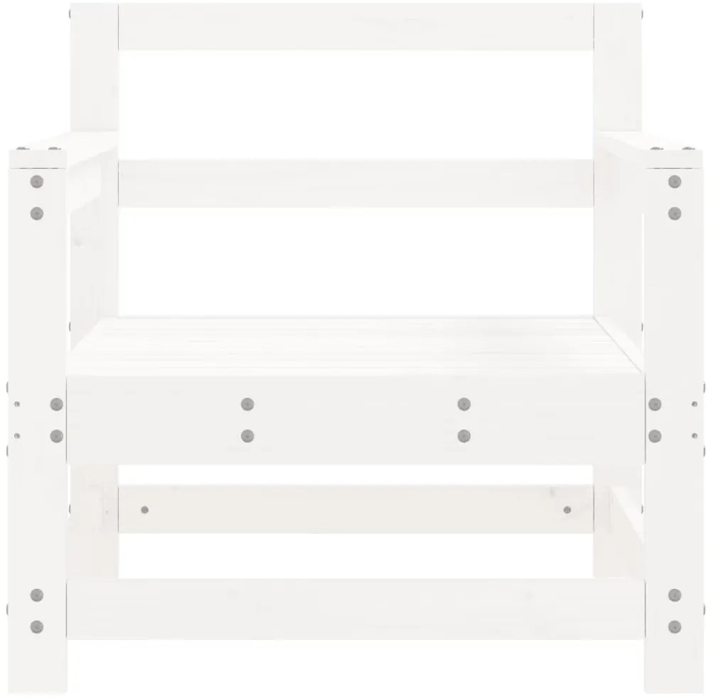 Cadeiras de jardim 2 pcs madeira de pinho maciça branco