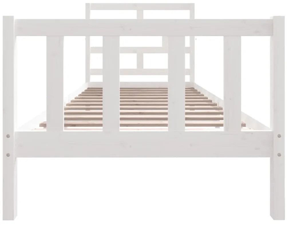 Estrutura de cama solteiro 90x190 cm pinho maciço branco