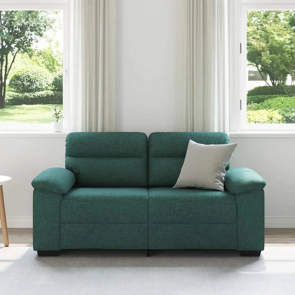 Sofá de 2 lugares 120 cm tecido verde-escuro