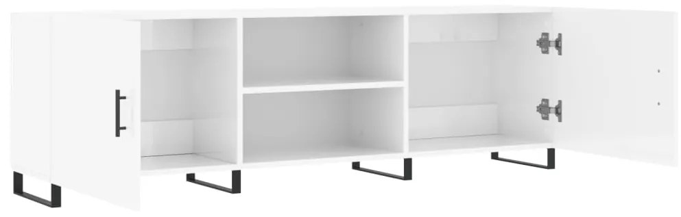 Móvel de TV 150x30x50 cm derivados de madeira branco brilhante
