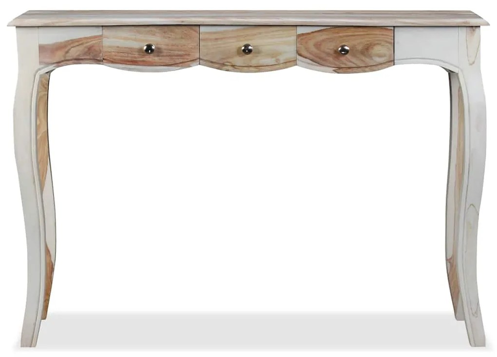 Mesa consola c/ 3 gavetas 110x40x76 cm madeira acácia maciça