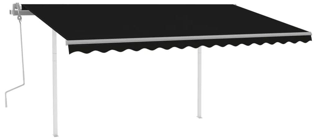 Toldo retrátil manual com postes 4x3,5 m antracite