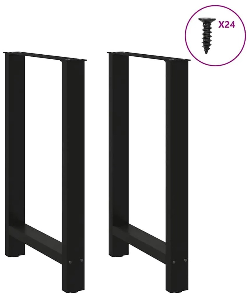 Pés para mesa de bar pretos 2 peças 60x(90-91) cm aço