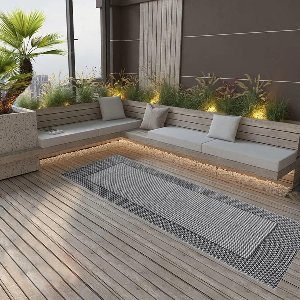 Tapete de exterior 80x250 cm ARAKIL PP preto