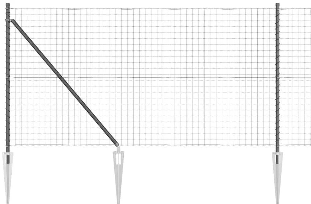 Cerca Euro com 13 postes de espinho 1x25 m em aço galvanizado cinza