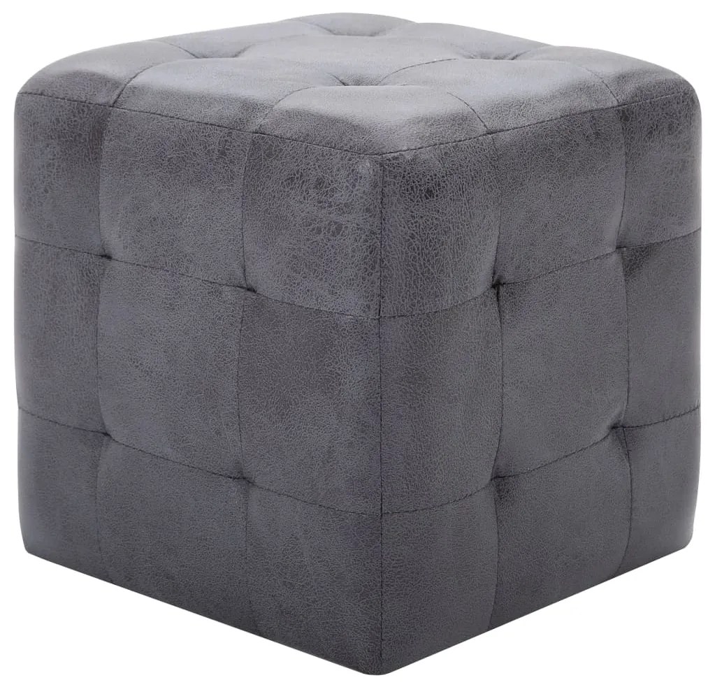 Mesas de cabeceira 2pcs 30x30x30 cm camurça artificial cinzento