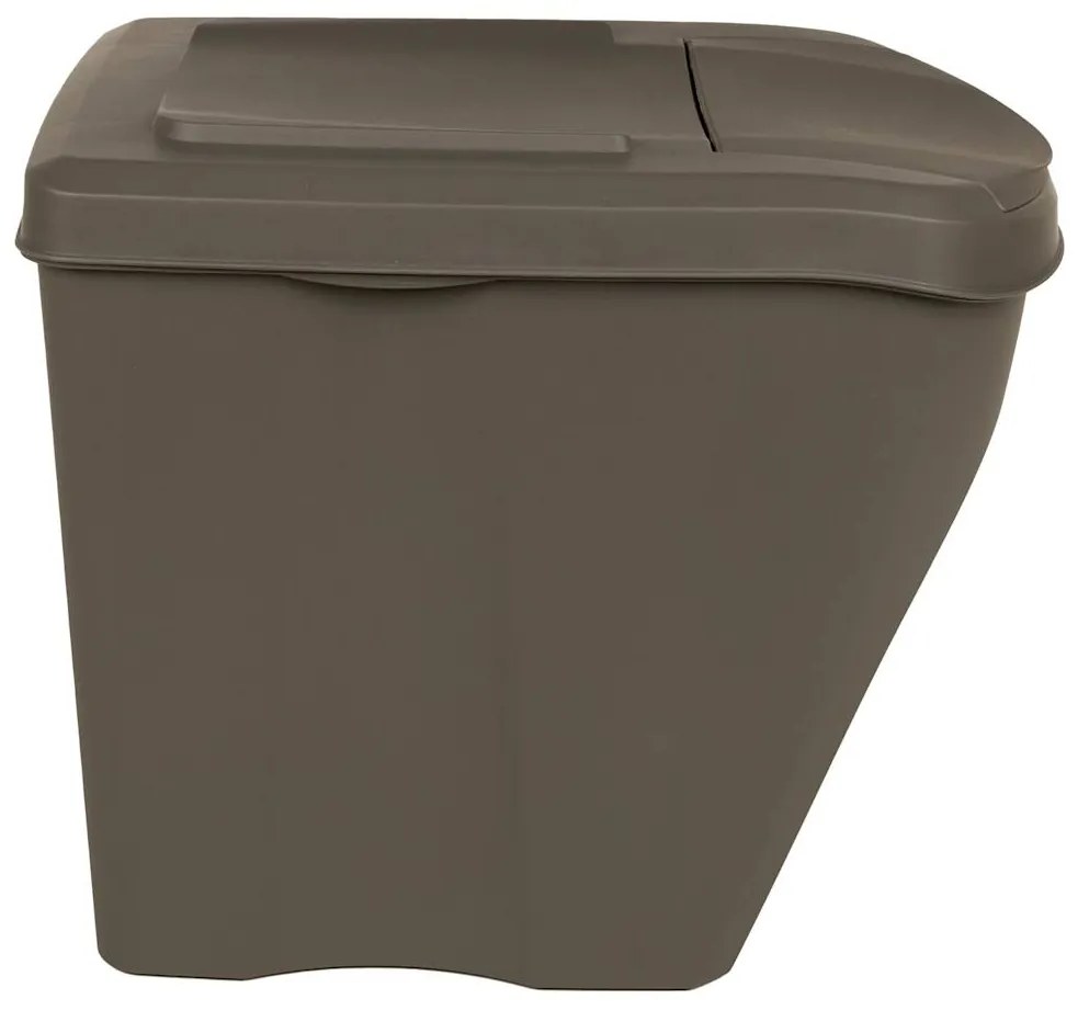 Caixotes do lixo empilháveis 3 pcs 75 L polipropileno cinzento