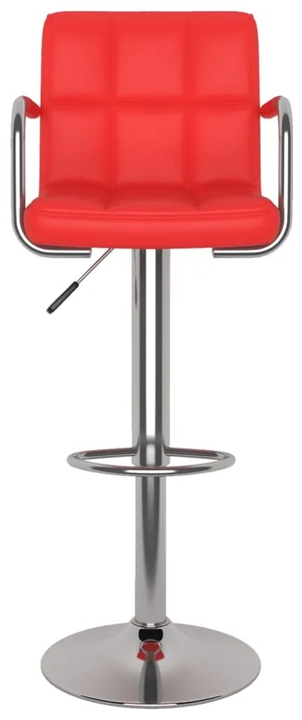 Bancos de bar 2 pcs couro artificial vermelho