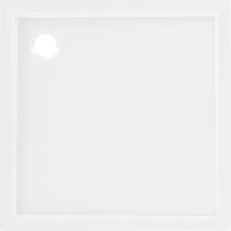 Mexen Flow base de duche quadrada slim 75 x 75 cm, branco brilhante - 46S107575