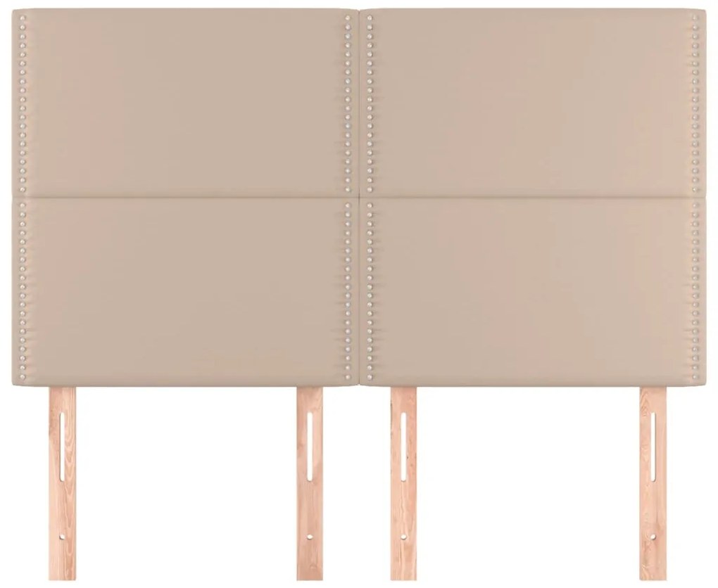 Cabeceira cama 4 pcs couro artificial 72x5x78/88 cm cappuccino