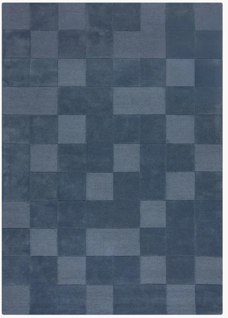 Tapete de lã tufado à mão com relevo Checkerboard