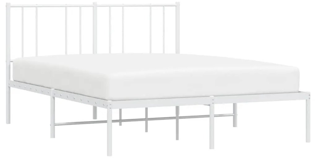 Estrutura de cama com cabeceira 150x200 cm metal branco