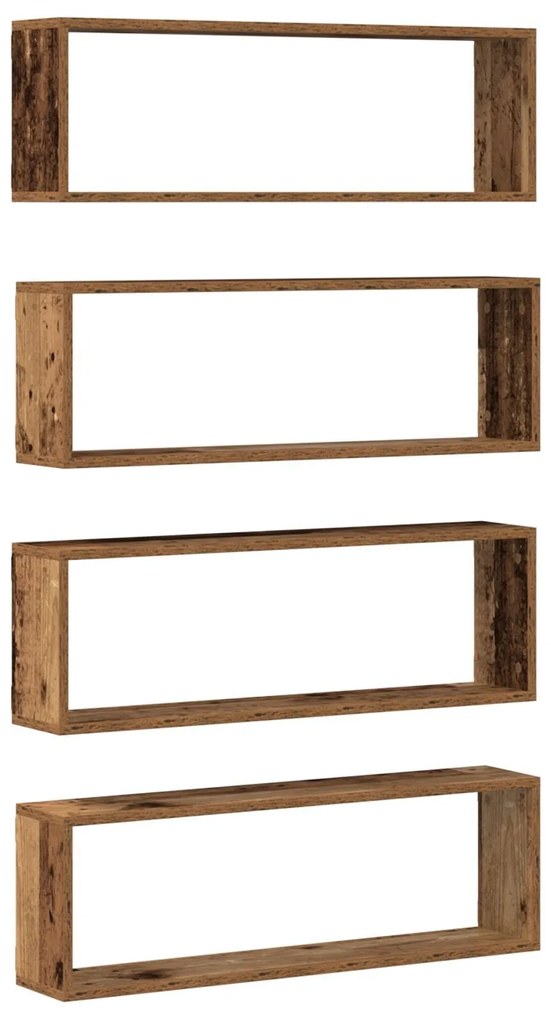Prateleiras de Parede vidaXL 4 pcs Madeira Velha 80x15x26 cm Madeira R