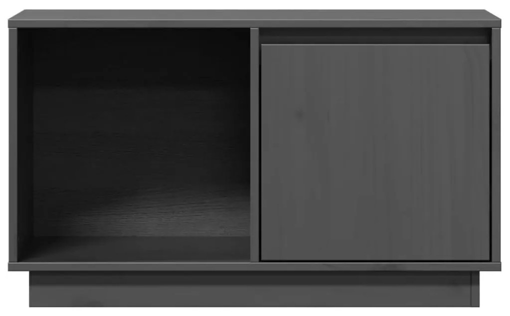 Móvel de TV 74x35x44 cm madeira de pinho maciça cinzento