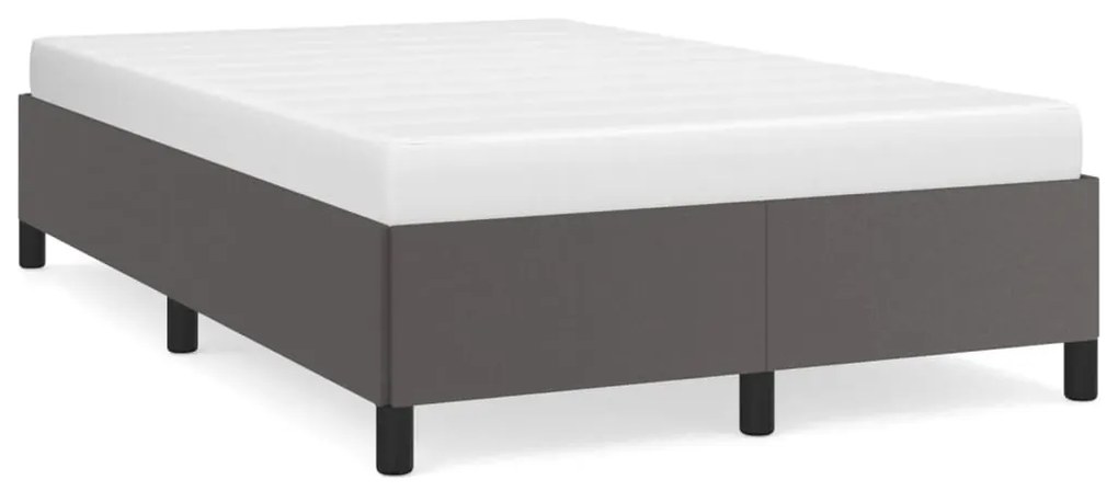 vidaXL Estrutura de cama sem colchão 120x190cm couro do falso cinzento