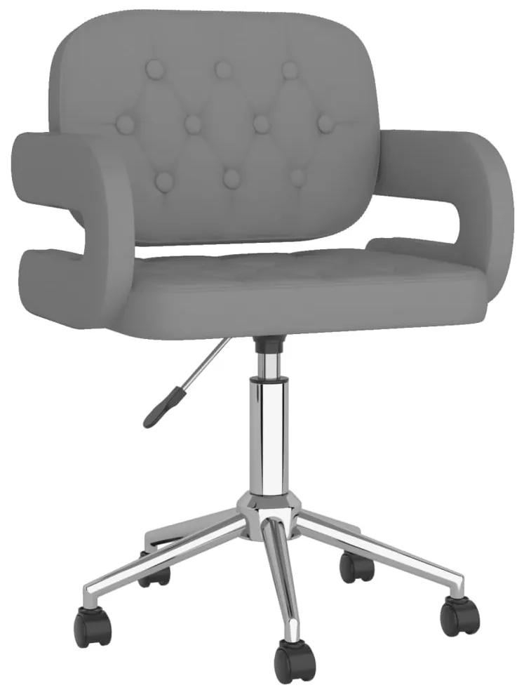 3089251 vidaXL Cadeira de escritório giratória couro artificial cinzento