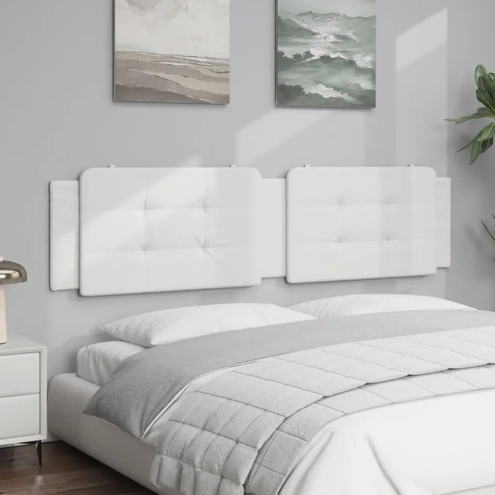 Almofadão de cabeceira 200 cm couro artificial branco