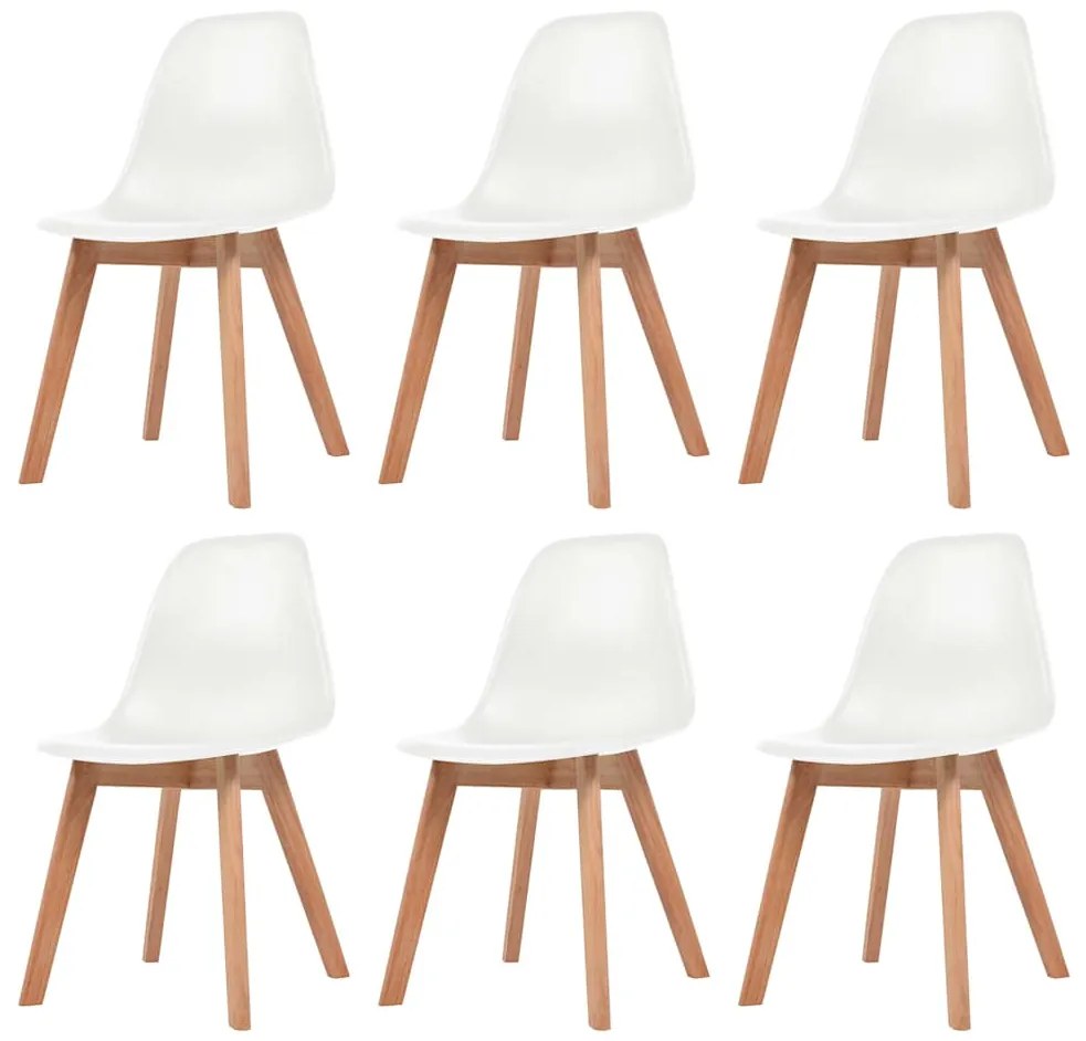 Cadeiras de jantar 6 pcs plástico branco