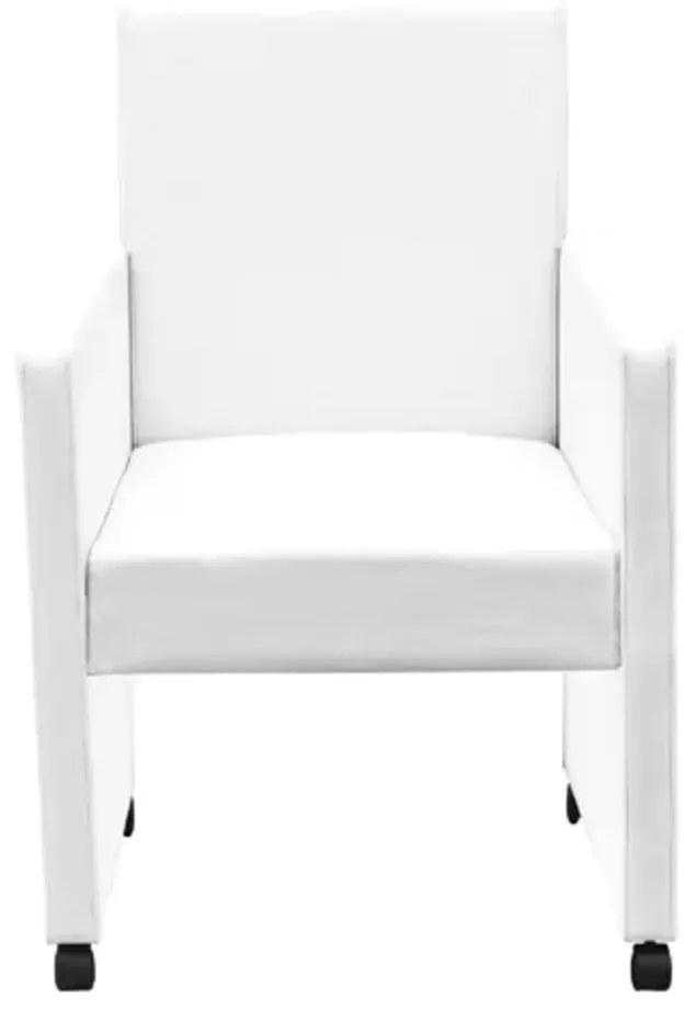 Cadeiras de jantar 2 pcs couro artificial branco