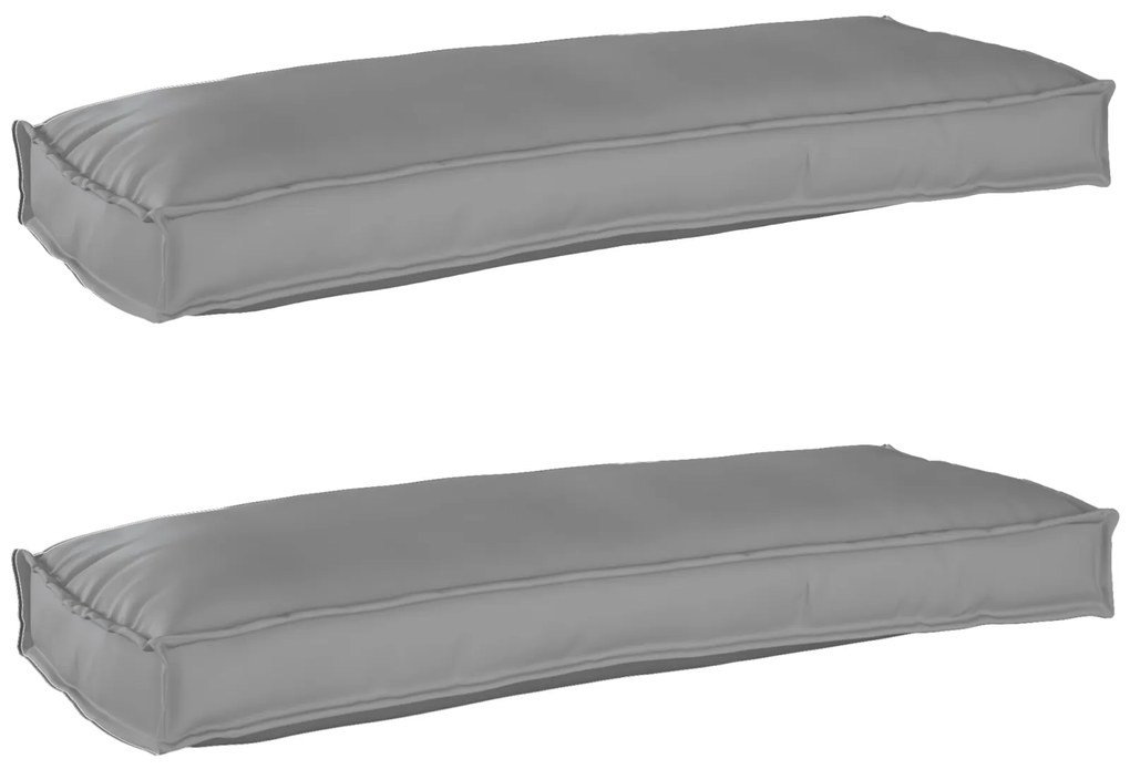 vidaXL Cojines para Palete da para Banco 2 pcs Cinza 100x40x8 cm Tecido Oxford