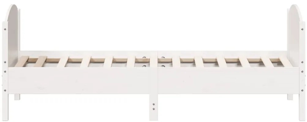 Cama sem colchão 100x200 cm madeira de pinho maciça branco
