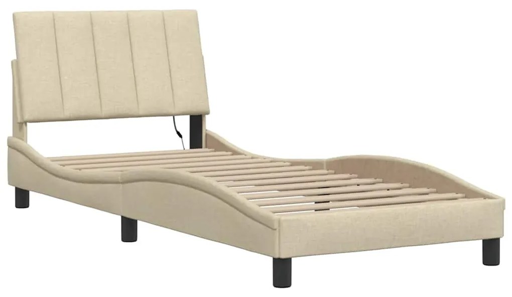 Estrutura de cama sem colchão 80x200 cm creme