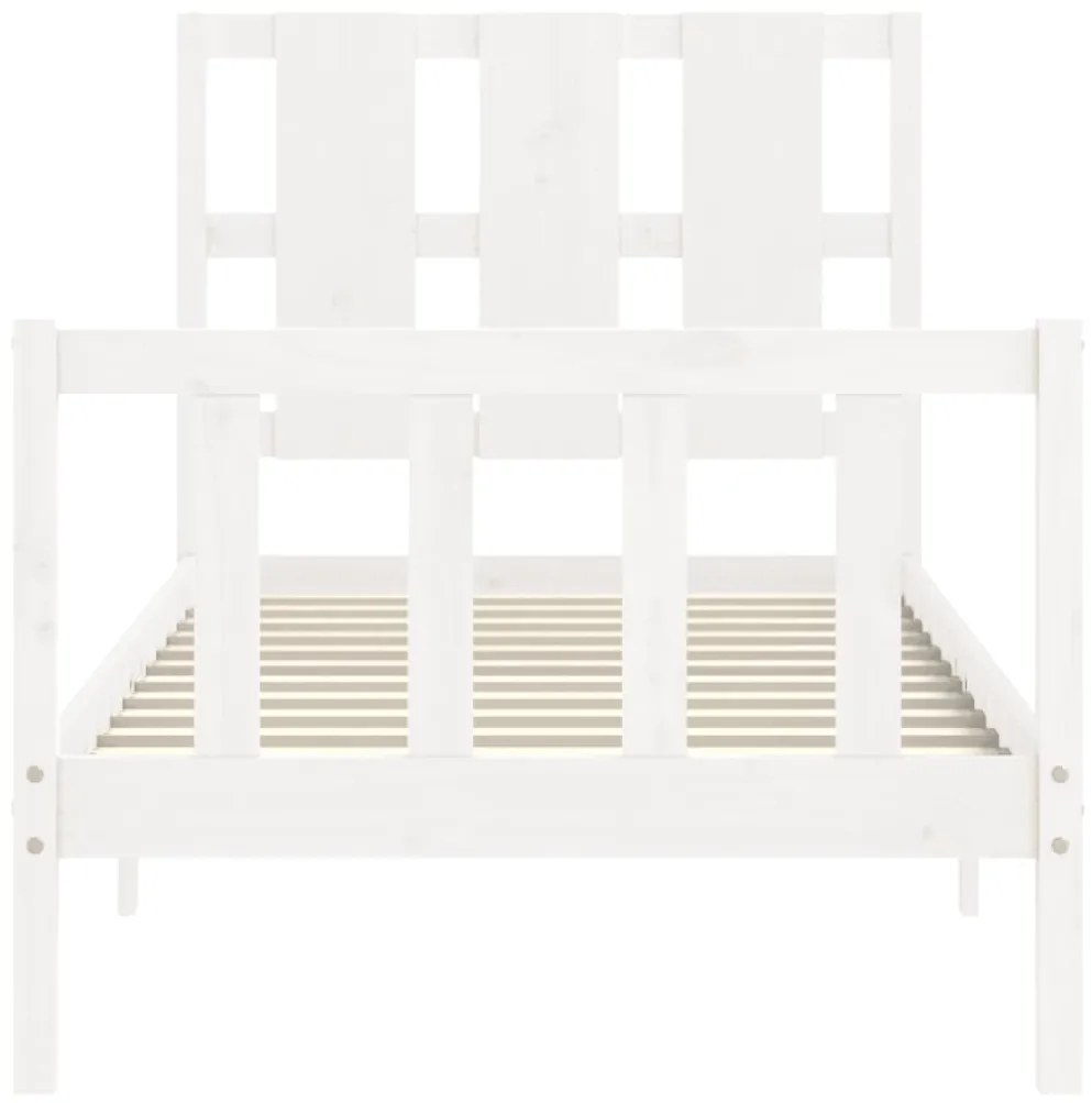 Cama sem colchão 100x200 cm madeira de pinho maciça branco